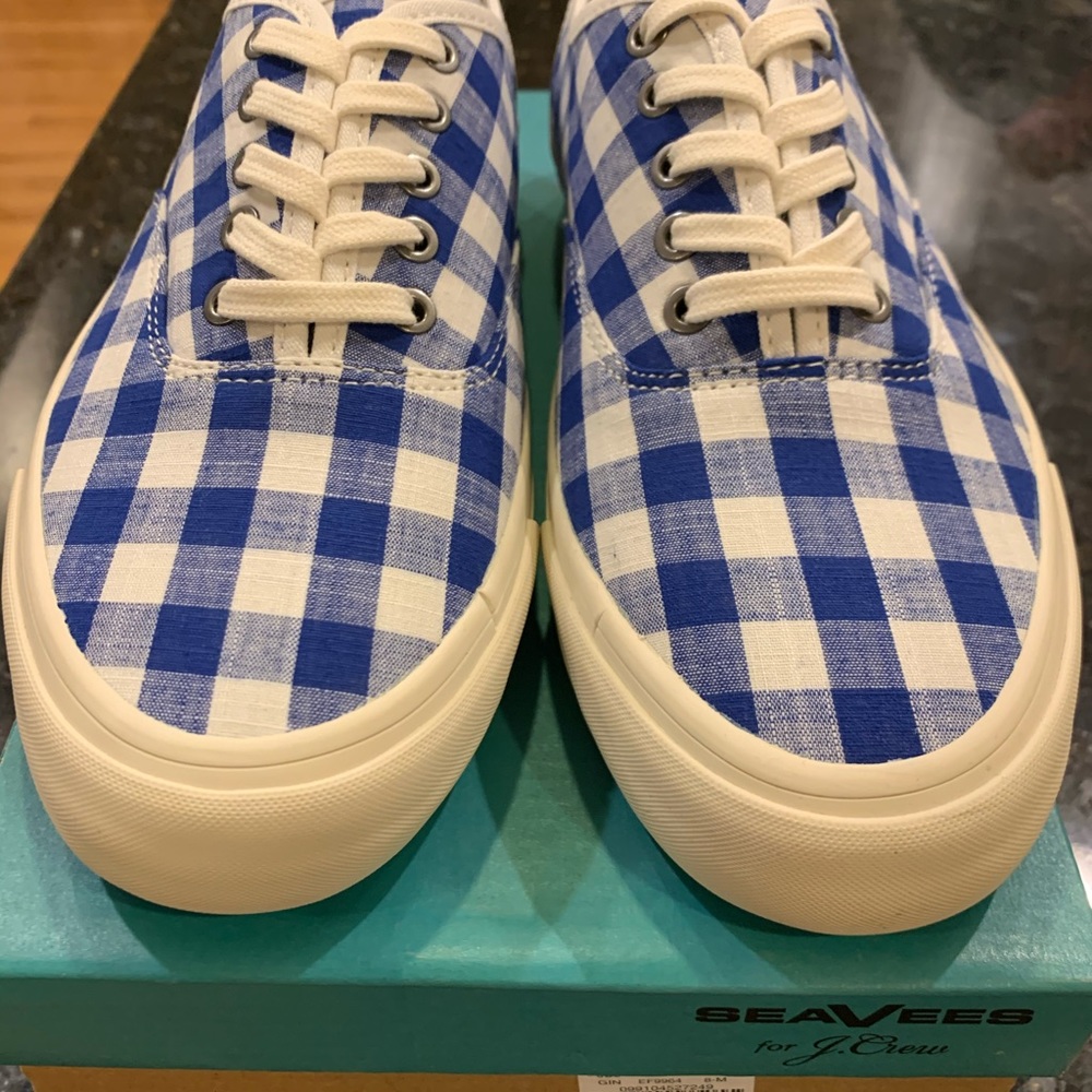GINGHAM BLUE SeaVees by J. Crew Canvas Sneakers